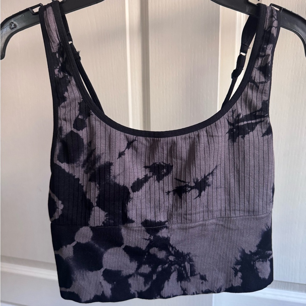 PINK Victoria's Secret Black Tie-Dye Sports Bra